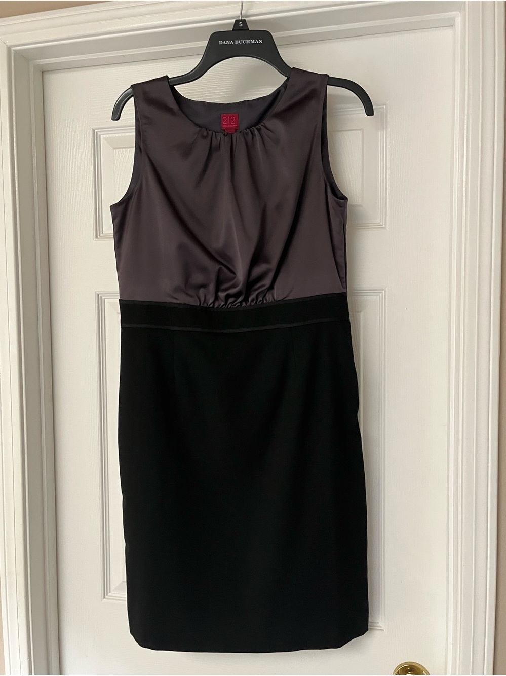 212 Collection Two-Tone Black and Charcoal Sleeveless Sheath Dress